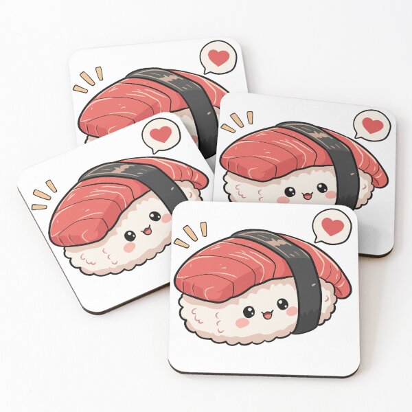 Item preview, Cute Salmon Nigiri Sushi | Kawaii Japanese Food Sticker designed and sold by Dospart.