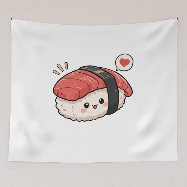 Item preview, Lindo nigiri de salmón sushi | Pegatina de comida japonesa kawaii designed and sold by Dospart.