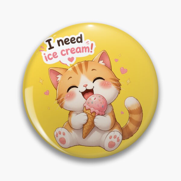 Item preview, I Need Ice Cream Happy Cat Eating designed and sold by     NovaCraft.