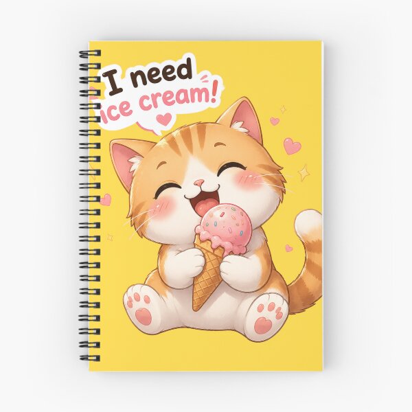Item preview, I Need Ice Cream Happy Cat Eating designed and sold by     NovaCraft.