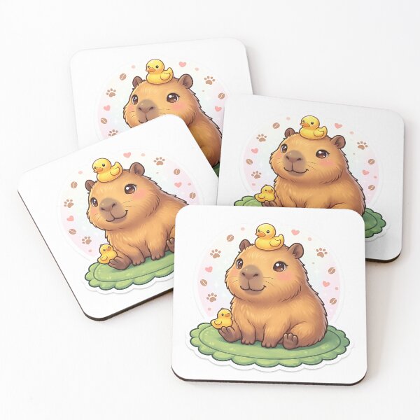 Item preview, Cute Capybara with Yellow Rubber Ducks Art designed and sold by Rama KLK.