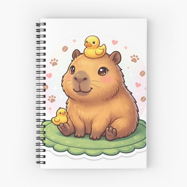 Item preview, Cute Capybara with Yellow Rubber Ducks Art designed and sold by Rama KLK.