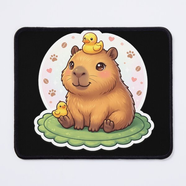 Item preview, Cute Capybara with Yellow Rubber Ducks Art designed and sold by Rama KLK.