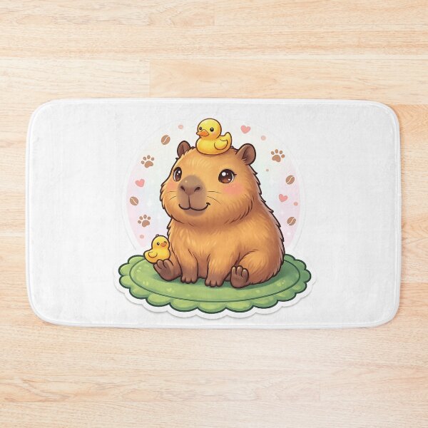 Item preview, Cute Capybara with Yellow Rubber Ducks Art designed and sold by Rama KLK.