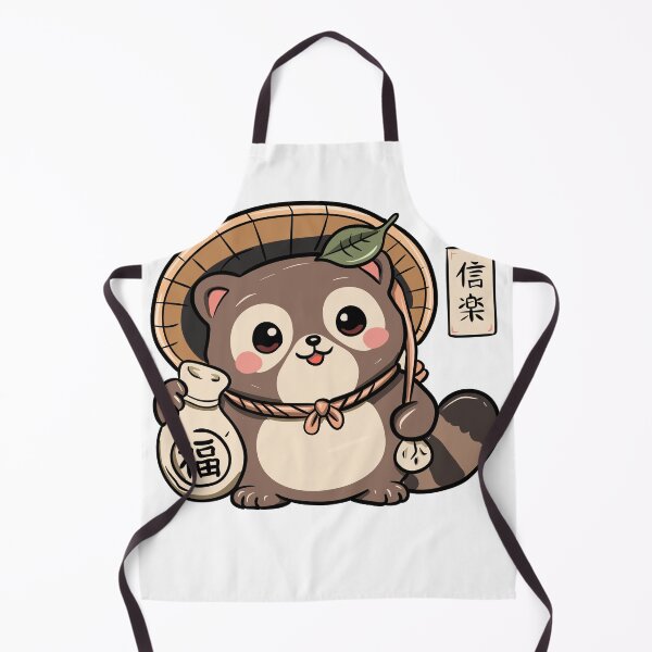Item preview, Cute Tanuki with Lucky Fortune Bag | Kawaii Japanese Yokai Sticker designed and sold by Dospart.