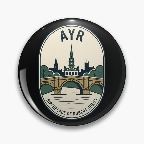 Item preview, Ayr Scotland Vintage Travel Emblem Robert Burns designed and sold by k3rstman1.