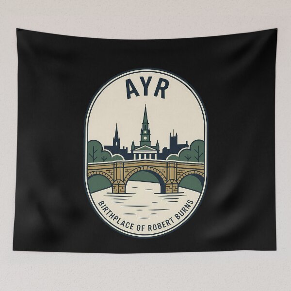 Item preview, Ayr Scotland Vintage Travel Emblem Robert Burns designed and sold by k3rstman1.