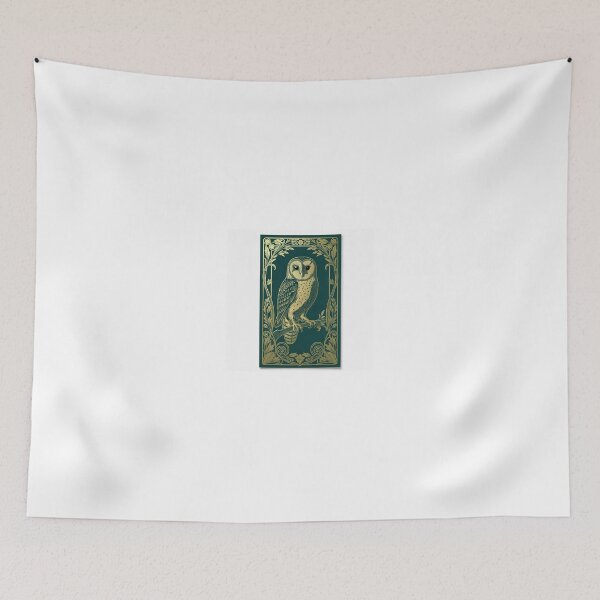 Item preview, Art Nouveau Barn Owl in Gold Decorative Panel designed and sold by PictorialWhimsy.