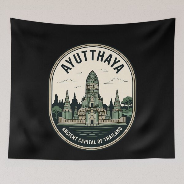 Item preview, Ayutthaya Thailand Ancient Capital Vintage Travel Emblem designed and sold by k3rstman1.