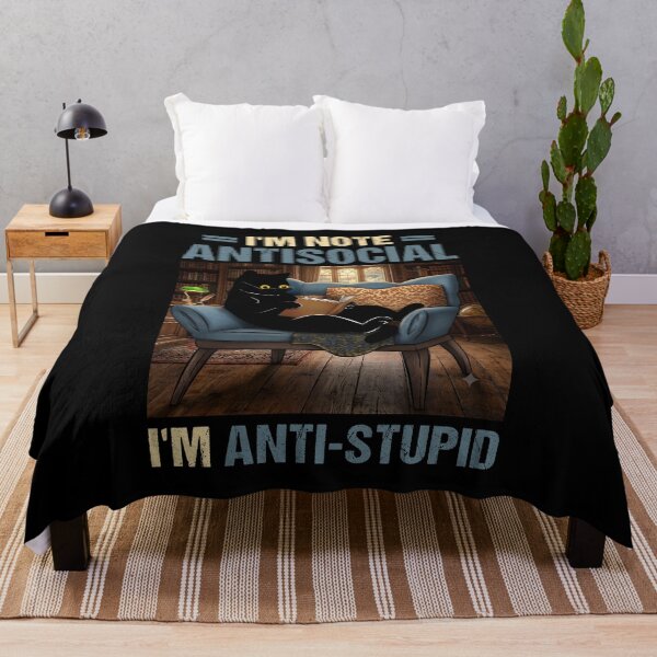 Item preview, i'm not antisocial i'm anti stupid cat introverted gift designed and sold by PurrfectHome.