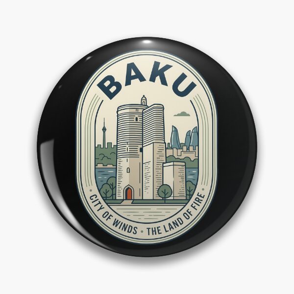 Item preview, Baku Azerbaijan City of Winds Vintage Travel Emblem designed and sold by k3rstman1.