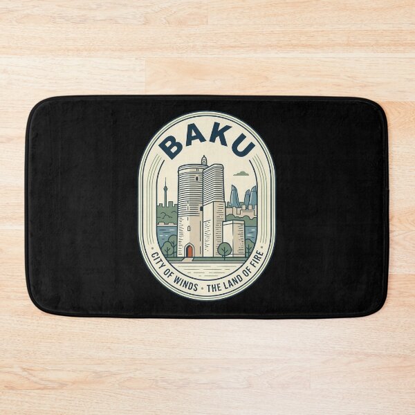 Item preview, Baku Azerbaijan City of Winds Vintage Travel Emblem designed and sold by k3rstman1.