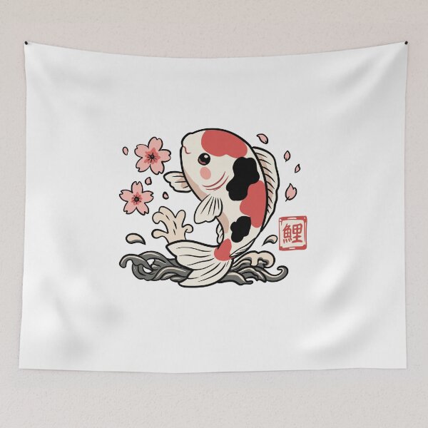 Item preview, Cute Koi Fish with Sakura | Kawaii Japanese Art Sticker designed and sold by Dospart.