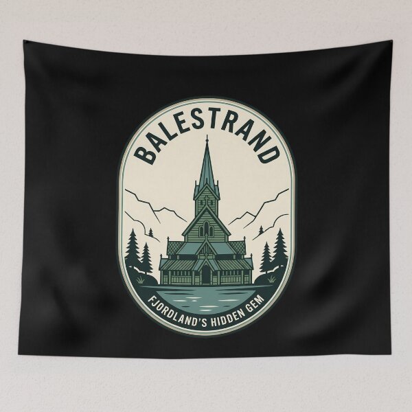 Item preview, Balestrand Norway Vintage Travel Emblem Stave Church designed and sold by k3rstman1.