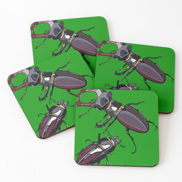 Item preview, Pair of Stag Beetles designed and sold by TinaJostDesigns.