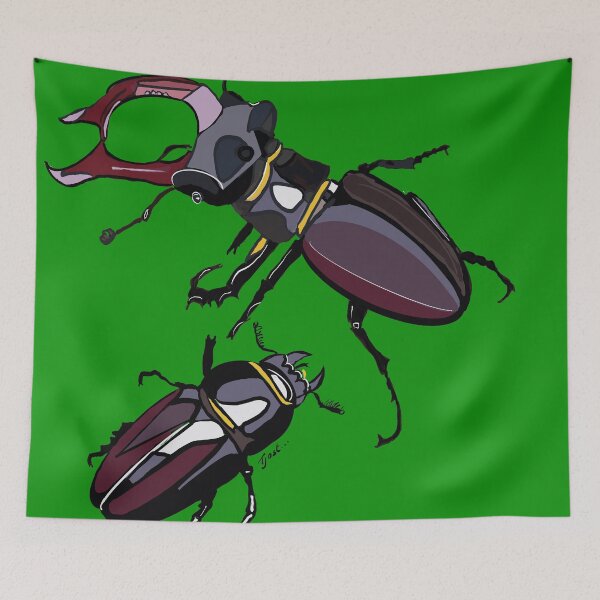 Item preview, Pair of Stag Beetles designed and sold by TinaJostDesigns.