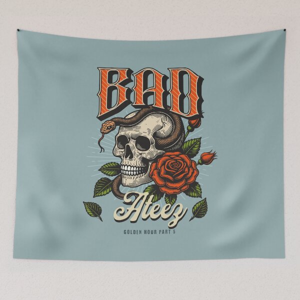 Item preview, Bad ATEEZ skull atiny designed and sold by Morcawork.