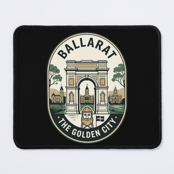Item preview, Ballarat Australia Vintage Travel Emblem Golden City designed and sold by k3rstman1.