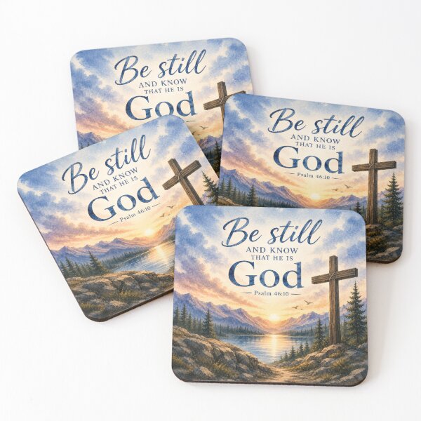 Item preview, Be Still Mountain Cross Psalm 46:10 designed and sold by TheLampClothing.