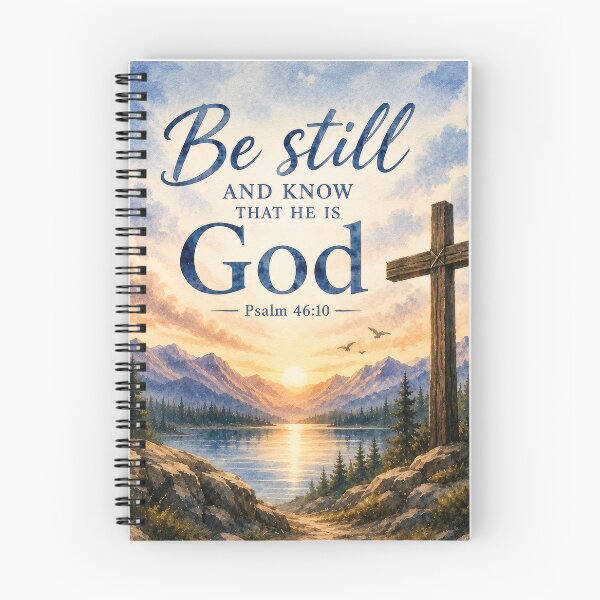 Item preview, Be Still Mountain Cross Psalm 46:10 designed and sold by TheLampClothing.