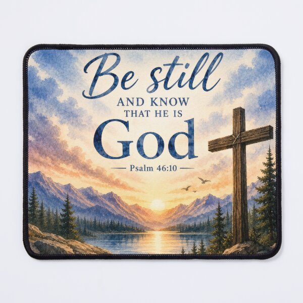 Item preview, Be Still Mountain Cross Psalm 46:10 designed and sold by TheLampClothing.