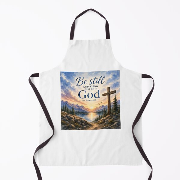 Item preview, Be Still Mountain Cross Psalm 46:10 designed and sold by TheLampClothing.