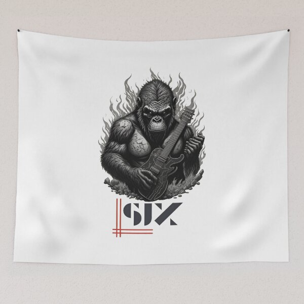 Item preview, Primate Rock Musician Fire designed and sold by KenColwill.