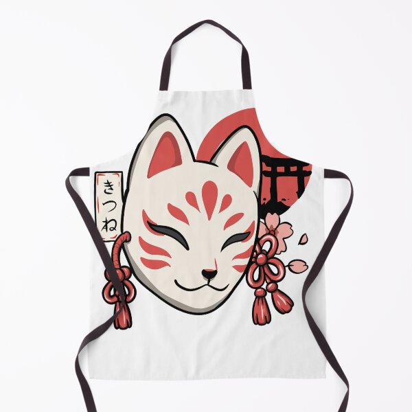 Item preview, Japanese Kitsune Fox Mask with Torii Gate | Kawaii Sakura Sticker designed and sold by Dospart.
