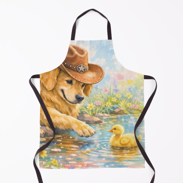 Item preview, Golden Retriever Cowboy and Little Duckling designed and sold by M-Y-A-R-T-.