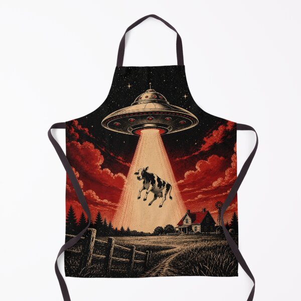 Item preview, UFO, cow, and a very dramatic red sky designed and sold by Erlin Rudho.
