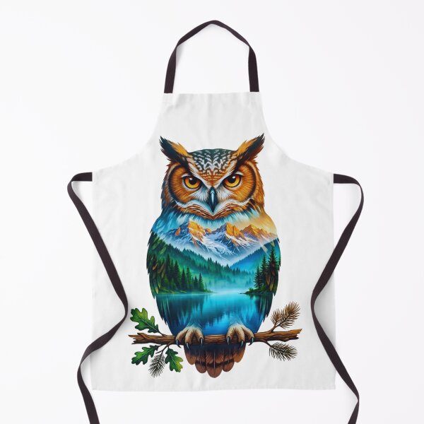 Item preview, Surreal Nature Owl Double Exposure Mountain Lake Wildlife designed and sold by Gabe1983.