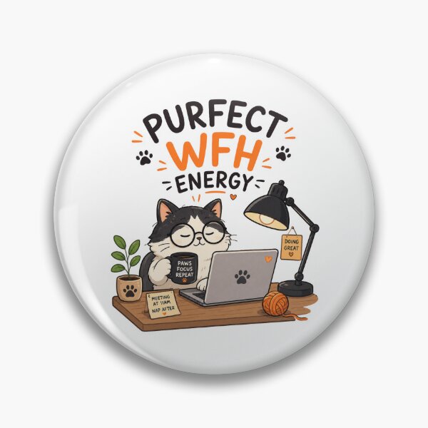 Item preview, Purfect WFH Energy Funny Cat Working From Home Coffee Paws Focus Repeat designed and sold by SHREE ART STUDIO.