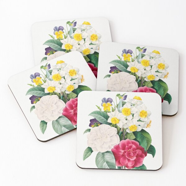 Item preview, Camellia and Pansy Flowers Bouquet Botanical Illustration designed and sold by TheRetroArtRoom.
