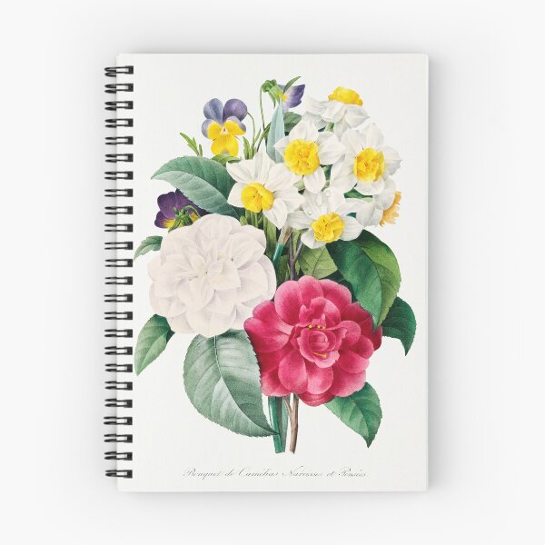 Item preview, Camellia and Pansy Flowers Bouquet Botanical Illustration designed and sold by TheRetroArtRoom.