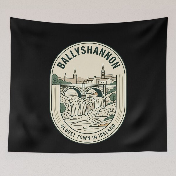 Item preview, Ballyshannon, Irlanda, Ciudad más antigua Emblema de viaje vintage designed and sold by k3rstman1.