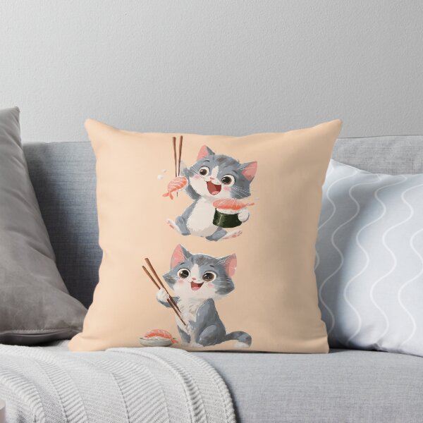 Item preview, ​Happy Sushi Kittens Cute Kawaii Anime Art designed and sold by jo-e-basta.