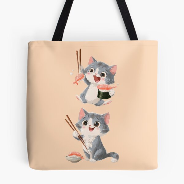 Item preview, ​Happy Sushi Kittens Cute Kawaii Anime Art designed and sold by jo-e-basta.
