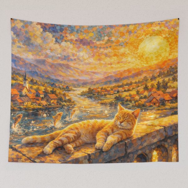 Item preview, Lazy Country Basking Cat designed and sold by M-Y-A-R-T-.