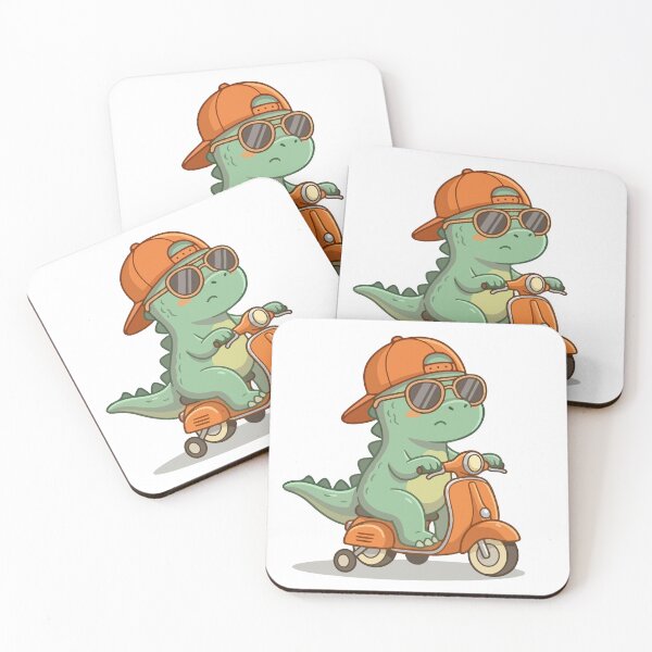 Item preview, Funny T-Rex Dinosaur Riding a Matic Scooter - Cute Dino Cartoon designed and sold by KAISANart.