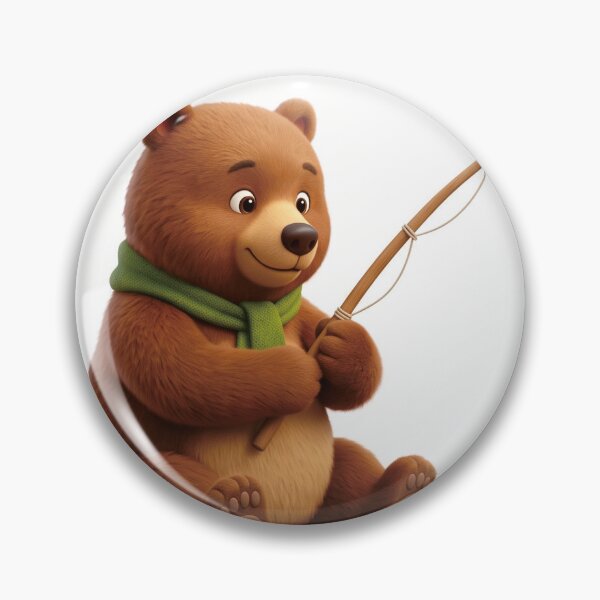 Item preview, bear fishing with happy designed and sold by junkeshop66.