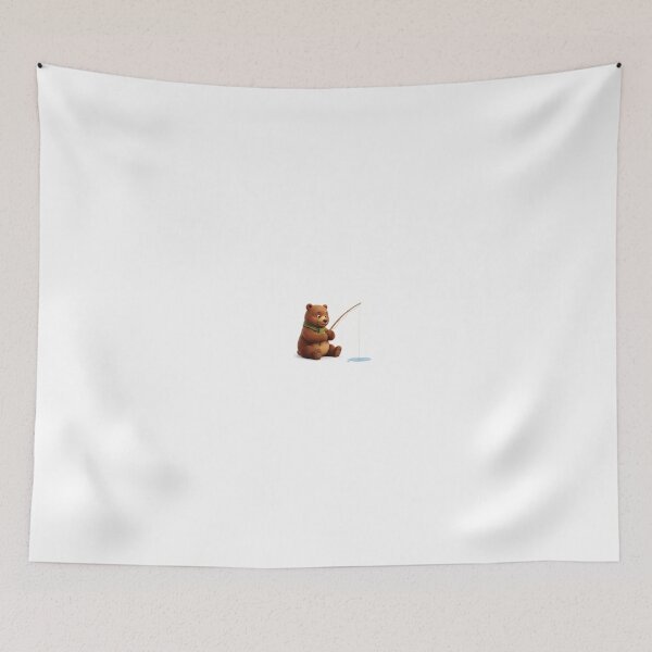 Item preview, bear fishing with happy designed and sold by junkeshop66.