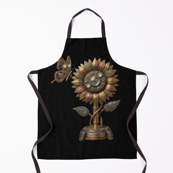 Item preview, Steampunk Sunflower Clock Mechanical Butterfly Art designed and sold by SilentFlower.