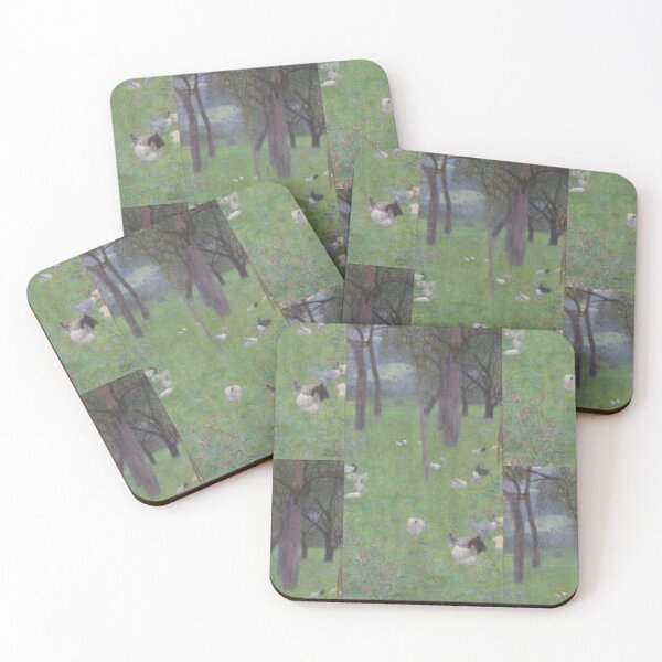 Item preview, Chickens in a Springtime Orchard Garden designed and sold by artofuniverse.