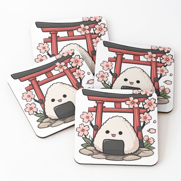 Item preview, Cute Kawaii Onigiri under Torii Gate | Japanese Rice Ball Sticker designed and sold by Dospart.