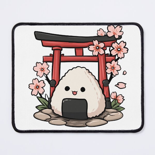 Item preview, Cute Kawaii Onigiri under Torii Gate | Japanese Rice Ball Sticker designed and sold by Dospart.