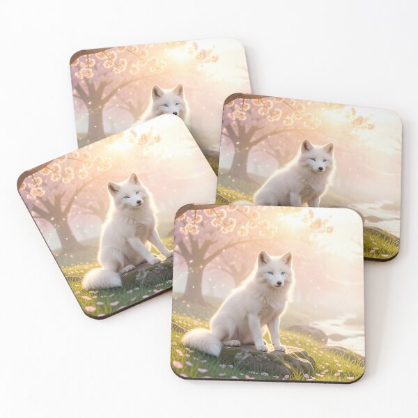 Item preview, White Fox in the Cherry Blossom Grove designed and sold by Fanta-sticky.