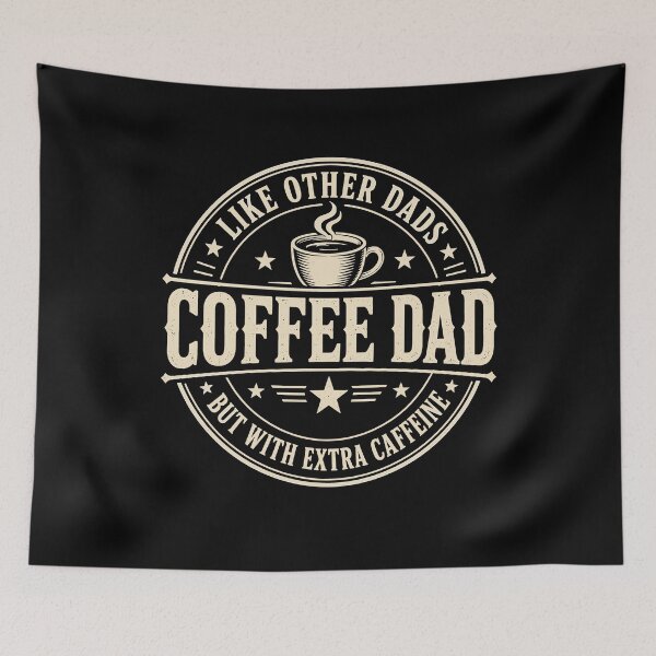 Item preview, Coffee Dad With Extra Caffeine Funny Retro Father Humor designed and sold by JasKei-Designs.