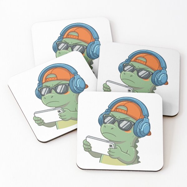 Item preview, Cute T-Rex Gaming Dinosaur With Smartphone designed and sold by KAISANart.