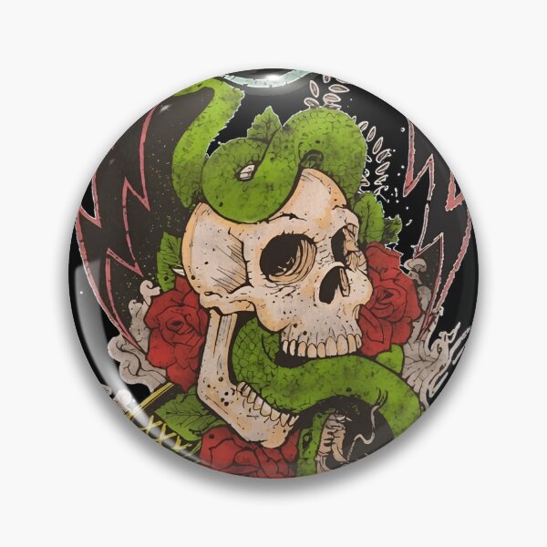 Item preview, Distressed Skull Snake Floral Tattoo Style Print designed and sold by ARTBYKTANA.