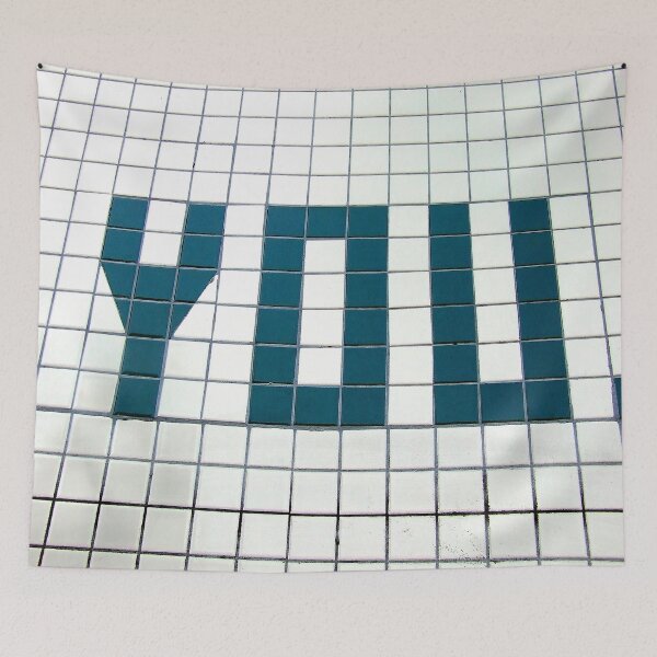 Item preview, YOU - Blue Tile Mosaic Typography designed and sold by missioncreek.